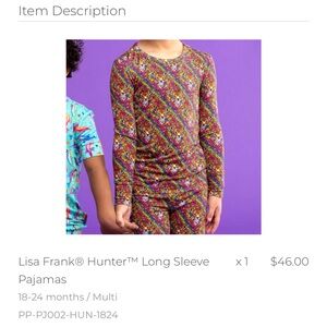 Lisa Frank Posh Peanut Hunter Long Sleeve Pajamas